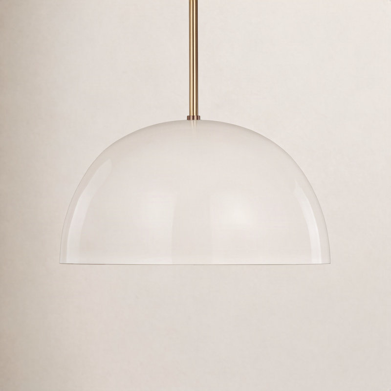 Leona 1-Light Dimmable Metal Dome Single Pendant, Blush