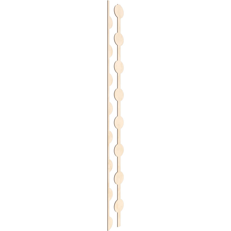 Bridgeport Adjustable Wood Decorative Slat Wall Panel Kit, Birch, 94" H x 5.62" W x 0.25" D
