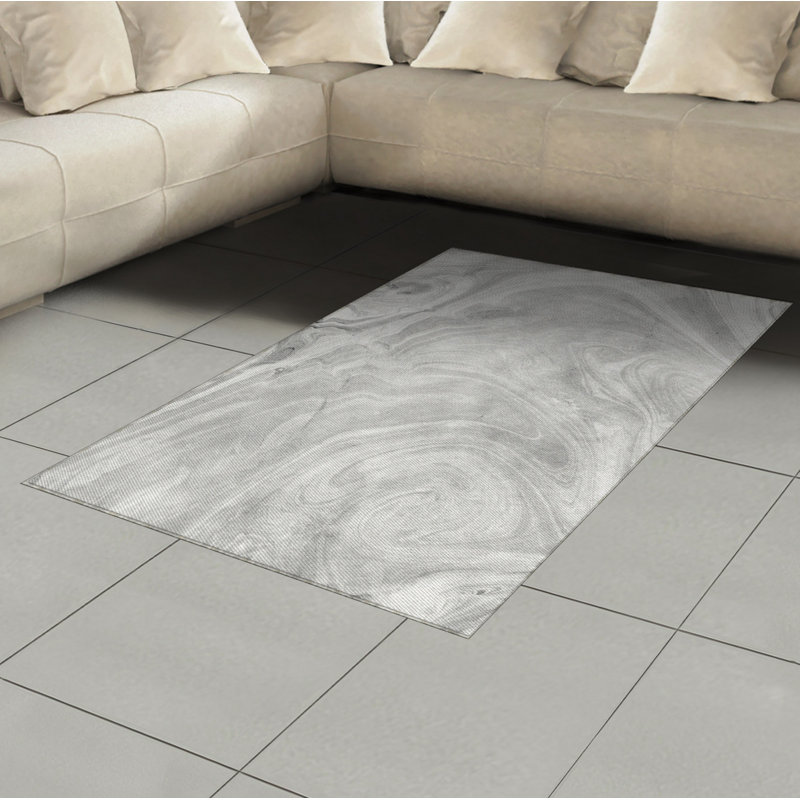 Tapis décoratif à longues fibres en polyester à haute densité de marbre, Rectangle 2 pi 7 po x 5 pi