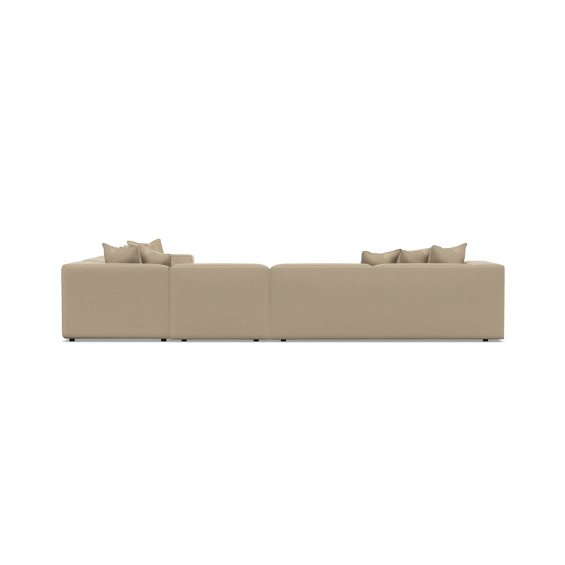 Bernhardt Bliss 4-Piece Fabric Sectional, 28" H x 160.5" W x 123.5" D, Taupe Polyester
