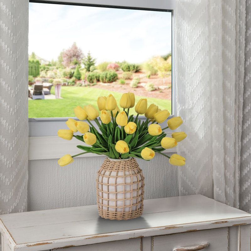 Ensemble de tulipes 13 po Eva, Jaune