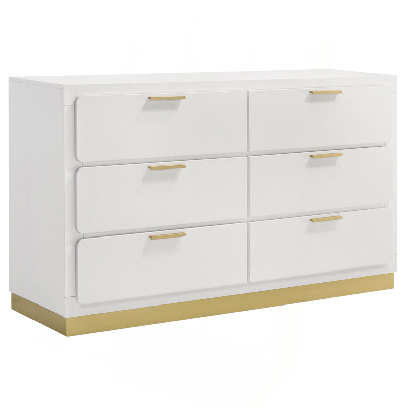 Commode de chambre à 6 tiroirs, Blanc