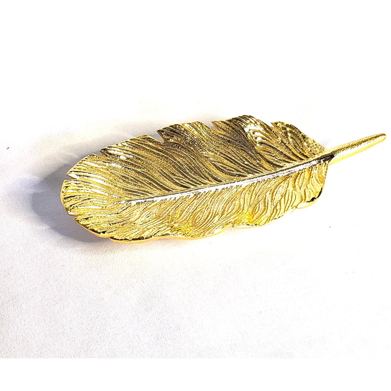 Plat à feuille d'or en acier inoxydable 14,25 x 7 po, H 1 po x L 5 po x l 10 po