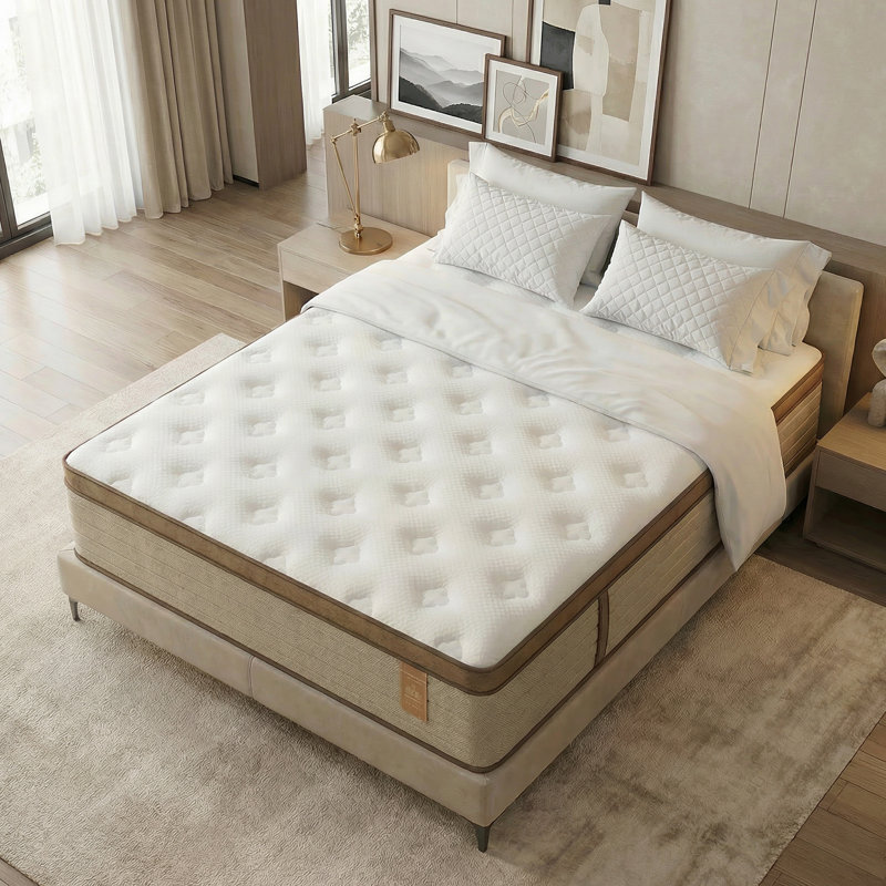 12'' Medium Luxury Hybrid Queen Mattress, Queen, White