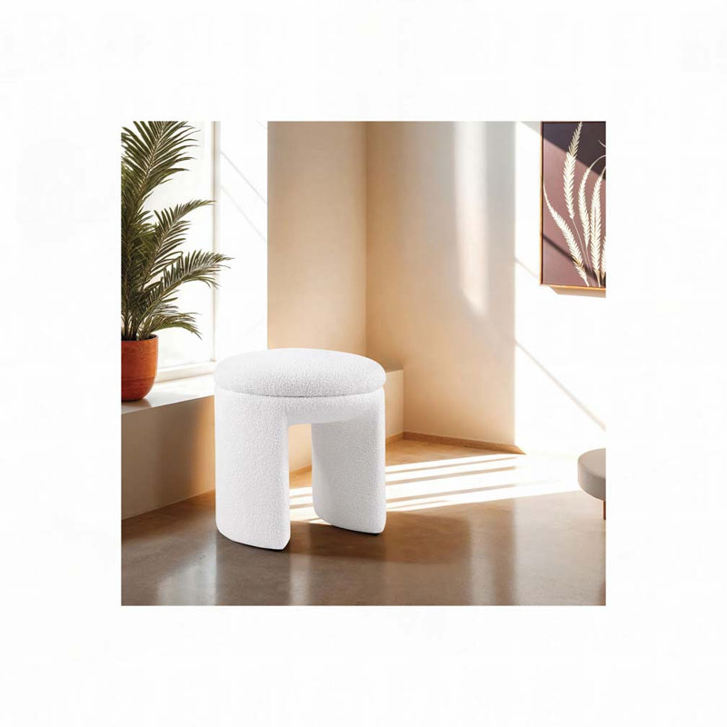 Tabouret d'appoint Teddy, Blanc