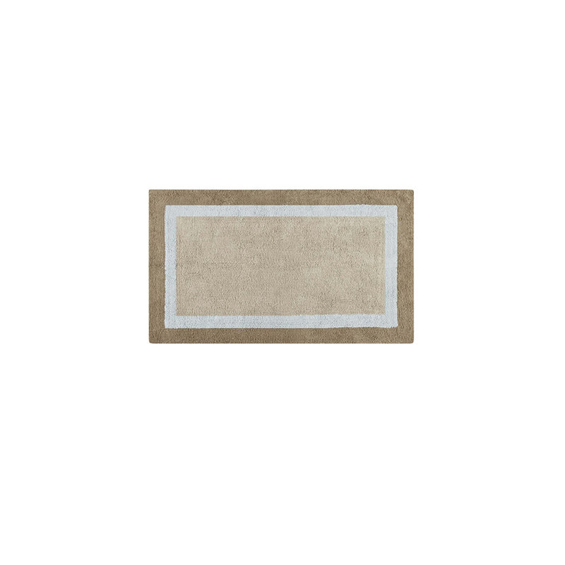Tapis de bain en coton touffeté antidérapant, Simple - L 27 po x l 45 po, Bleu