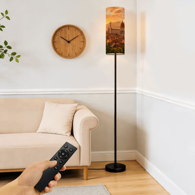 Lampe sur pied duomo florence italie toscane moderne à intensité variable avec télécommande et pédale abat-jour abat-jour grand poteau d'angle pour le salon, la chambre et le bureau