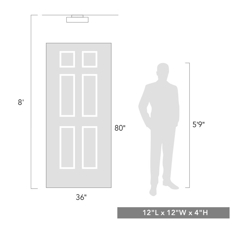 Ullman Glass LED Flush Mount, Matte Black