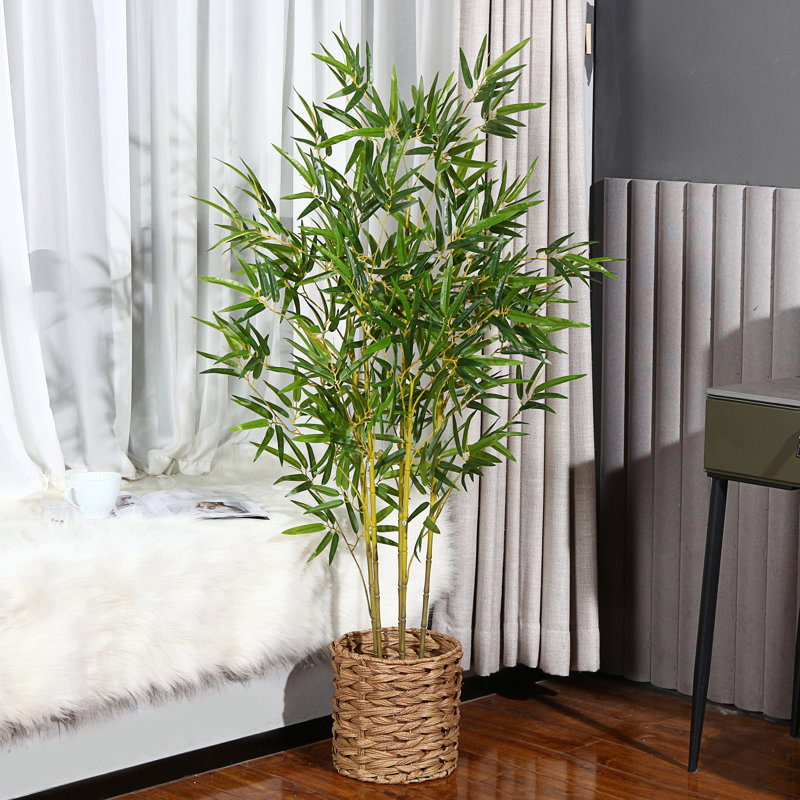 Plantes en bambou artificielles dans un panier Adcock, fausses plantes pour la décoration intérieure, faux arbres réalistes