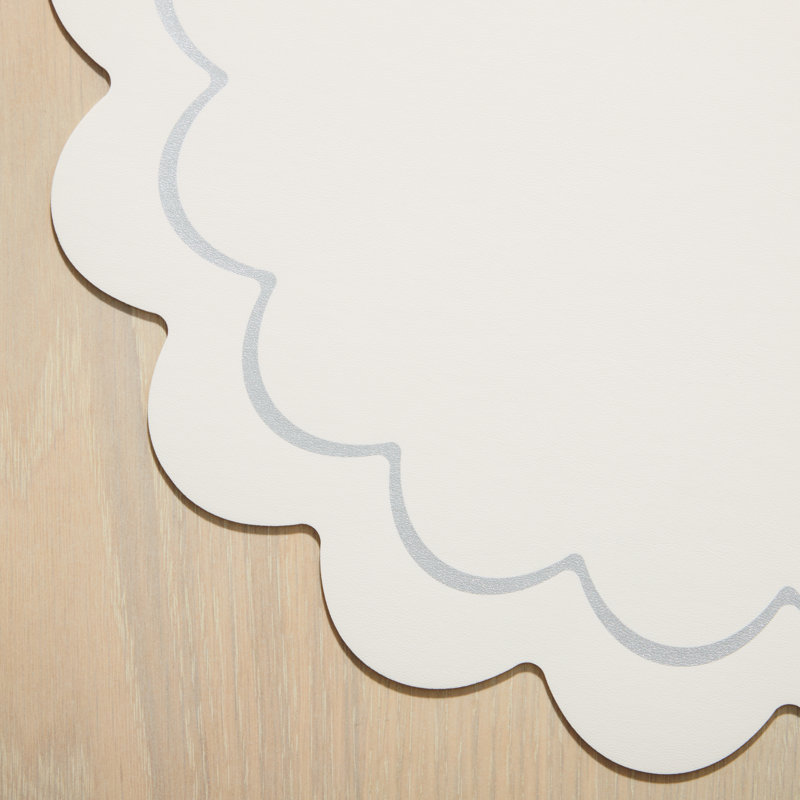 Ensemble de 6 napperons à bordure festonnée 15 po KATE SPade New York, Blanc / argent
