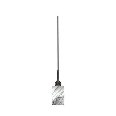 Edge Cord Mini Pendant With 4" Onyx Swirl Glass