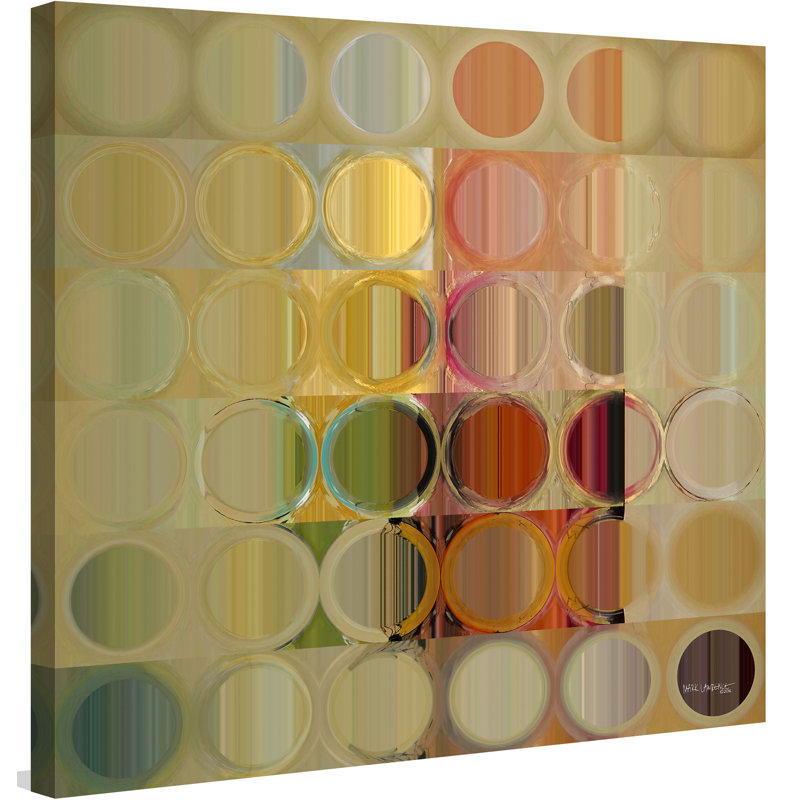 « cercles et carrés #49 » par mark lawrence, impression sur toile tendue, H 36 po x l 36 po x P 1,5 po