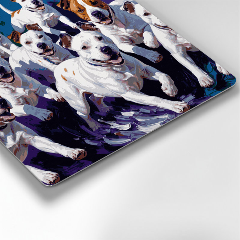«Bulls» miniature, art mural mauve en métal, H 12 po x l 12 po