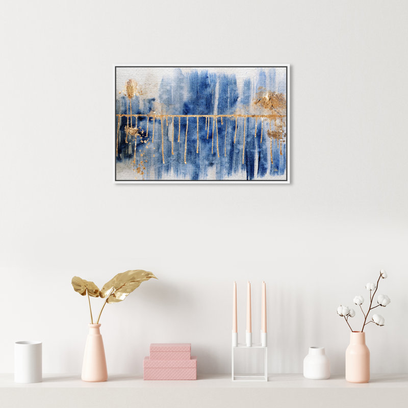 «Path to You Gold» par Oliver Gal - peinture sur toile, Cadre blanc, H 24 po x l 16 po x P 1,5 po