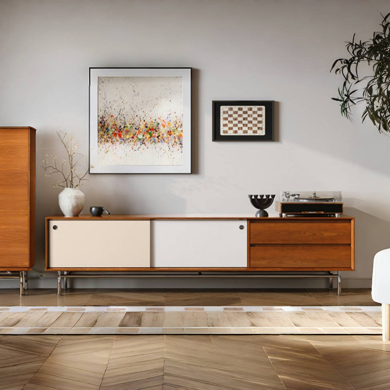 Armoire média moderne en bois, H 19,29 po x L 78,74 po x l 15,75 po