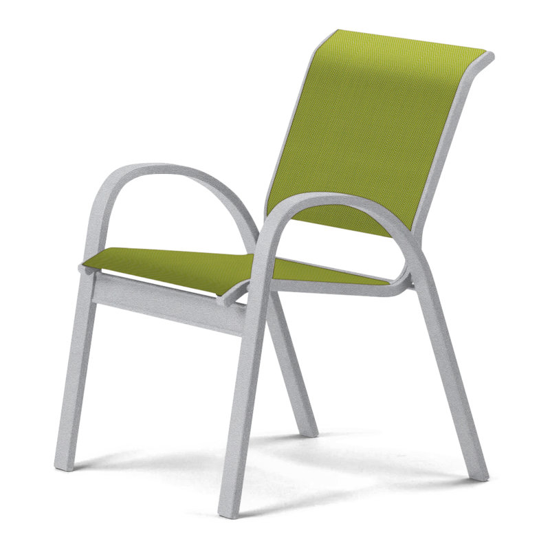 Aruba 1 Outdoor Dining Armchair, Textured Black, Lime 38D Sunbrella®