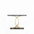 Light Luxury Black & Gold Console Table, Narrow Entryway Table with Double-Loop Cross Metal Frame, Water & Scratch Resistant MDF Tabletop, Slim Sofa Side Table for Hallway Living Room