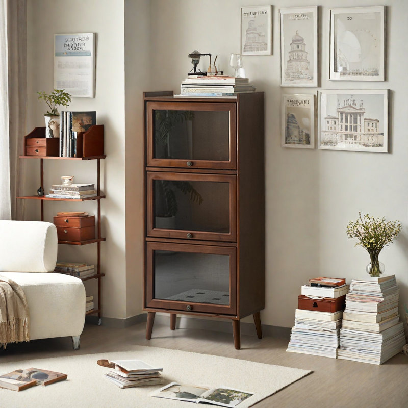 Bibliothèque durable et exquise, (3 tablettes) H 51,5 po x l 15,7 po x P 13,7 po, Marron foncé