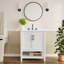 Ensemble de meuble-lavabo simple autoportant avec lavabo encastré et tablette de rangement ouverte Ajmer-197315425-139236803