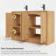 Ensemble de meuble-lavabo en bois avec lavabo double, robinet et bonde Sharee-1386947275