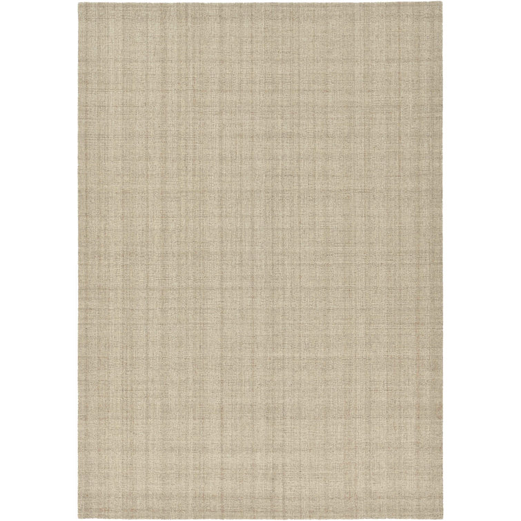 Bakstran Plaid Hand Woven Wool Champagne Area Rug