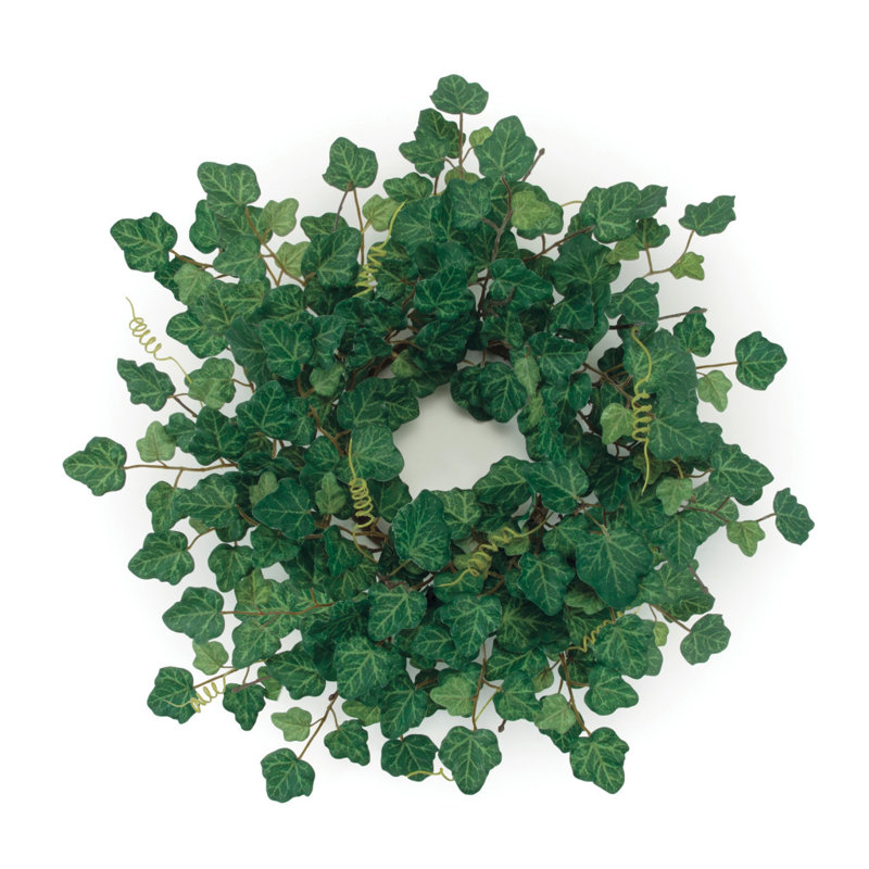 Couronne artificielle 18 po lierre vert