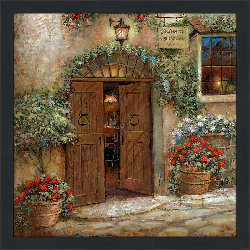 « vita tranquilla », reproduction de peinture à l’huile encadrée, H 27,5 po x l 27,5 po x P 0,75 po