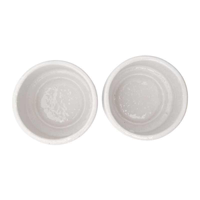 Beige Stackable Stoneware Salt and Pepper Pinch Pots with Lid