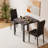 Faux Marble Dining Table Set 3 Piece, Modern Small Kitchen Table with 2 PU Upholstered Chairs, Space-Saving Square  Set for Apartment-332719254