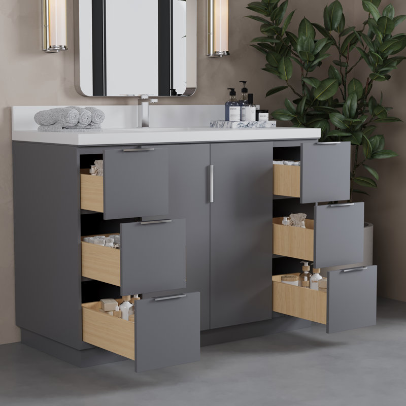 Sedalia 48 po Meuble-lavabo simple, Gris