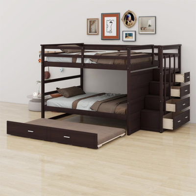 Bunk Bed With Trundle Bed And Staircase