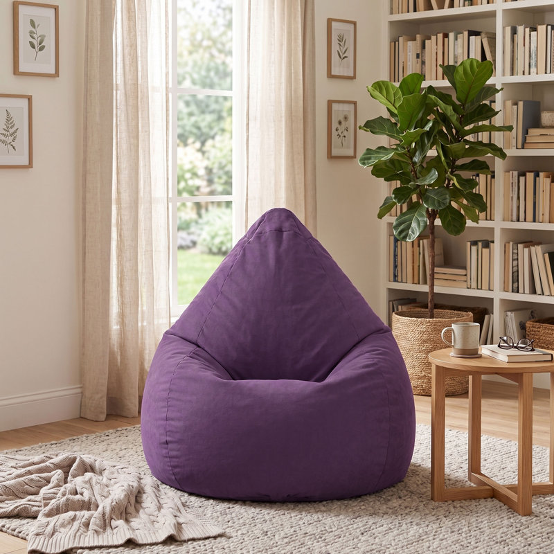 Breeze Microfiber Bean Bag Shell, Purple Polyester