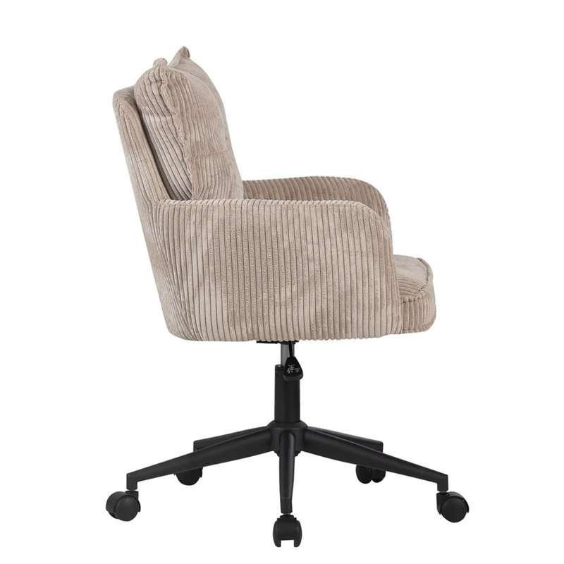 Fauteuil de coiffeuse pivotant Winegar, Bois beige
