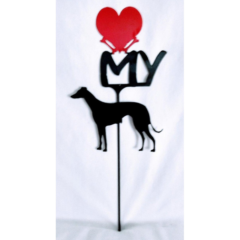 Signe de jardin Greyhound Love My Heart