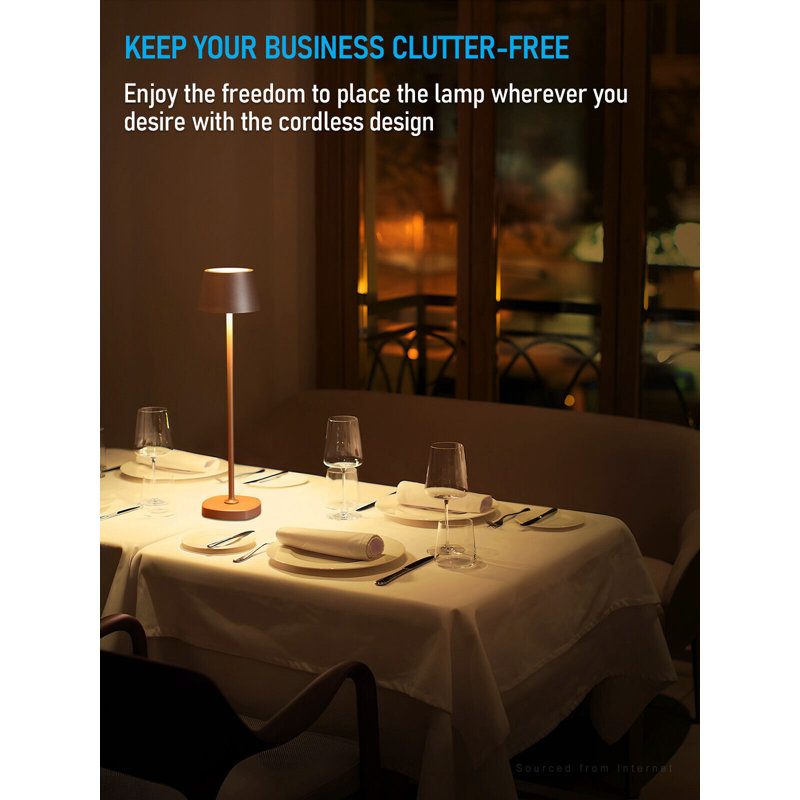 LED Rechargeable Table Lamps with Charging Dock, IP54, Touch Control, Dimmable, 2700K Soft White, Brown
