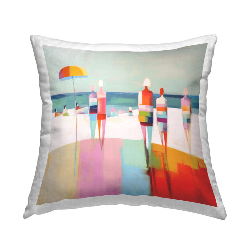 Design de coussin décoratif Bold Modern Beachgoers par Alonzo Saunders