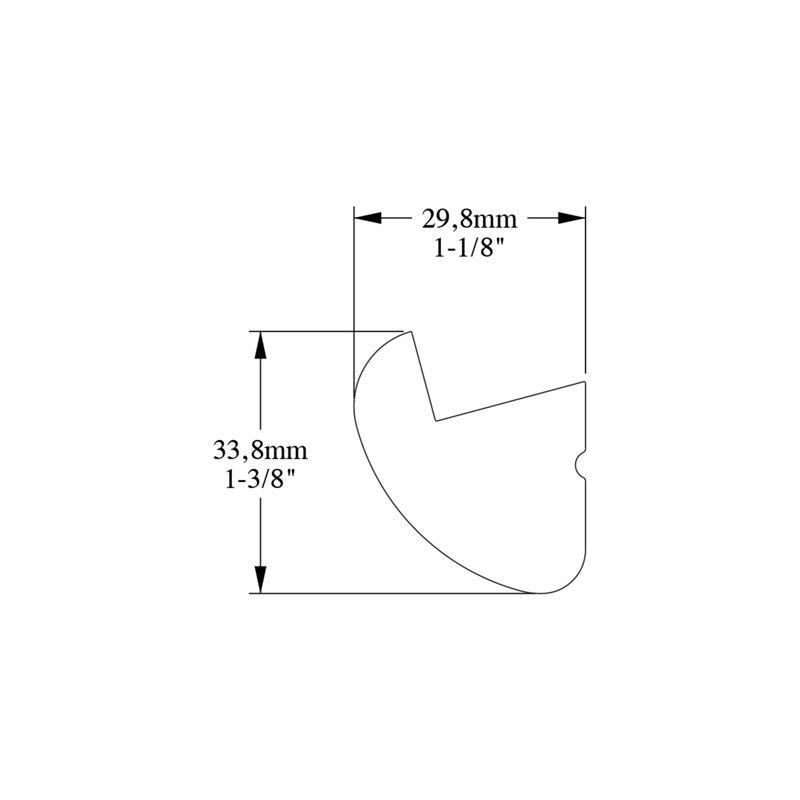 1-1/8 in x 1-3/8 in x 78-3/4 in Primed White Plain Flexible Polyurethane Crown Moulding