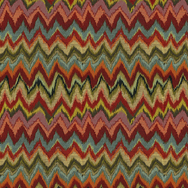 Tissu en jacquard Abbeyshea par The Yard, Rouge / bleu / vert / orange