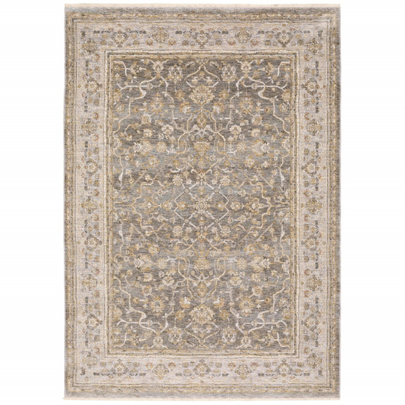 Tapis oriental beige / gris Atherine, Rectangle 3 pi 3 po x 5 pi