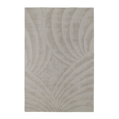 Volute Wool Abstract Area Rug in Silver