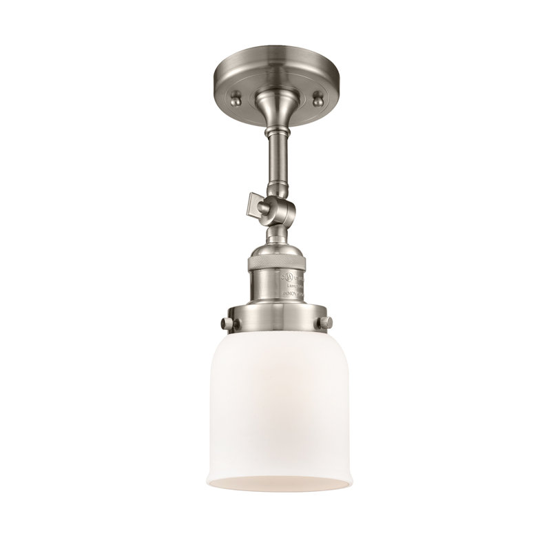 Franklin Restoration Bell - 1 Light 5" Sconce, Matte White Cased, 6 Watt Vinage LED Bulb, Brushed Satin Nickel