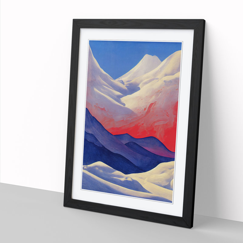 Modern Winter Landscape - Picture Frame Print, Black, 34cm H x 25cm W x 2cm D