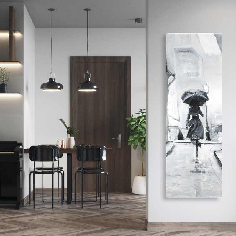 Jour sous la pluie - reproduction sur toile, H 60 po x l 20 po x P 1,5 po