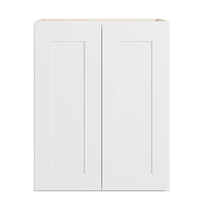 Armoire murale Modern Shaker, cadre en bouleau massif, boîte en contreplaqué de placage de bouleau, finition à base d'eau matte douce, tablette réglable, plusieurs largeurs (12 po à 39 po)