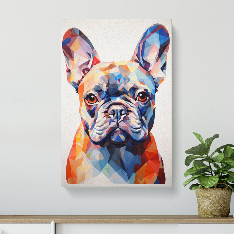 French Bulldog Geometric No.2 - No Frame Print, 76cm H x 50cm W x 3cm D