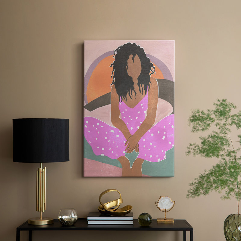 Curly Lady IV -Gallery Wrapped Cavas, 18" H x 12" W