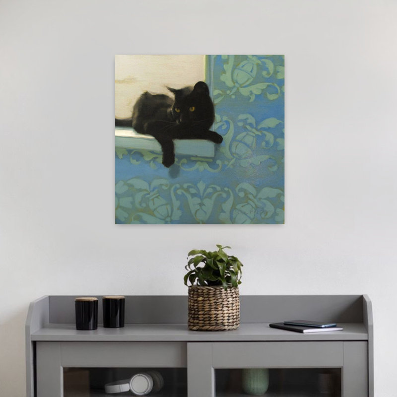 Art contemporain pour chat avec fenêtre, H 18 po x l 18 po