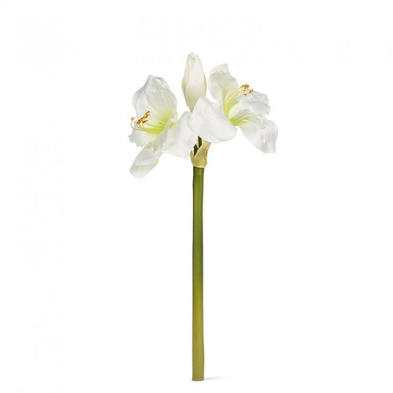 Amaryllis avec 3 fleurs artificielles, Blanc