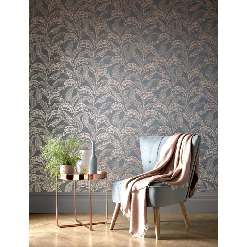 Mozambique 10.05m x 53cm Glimmer Wallpaper Roll, Grey