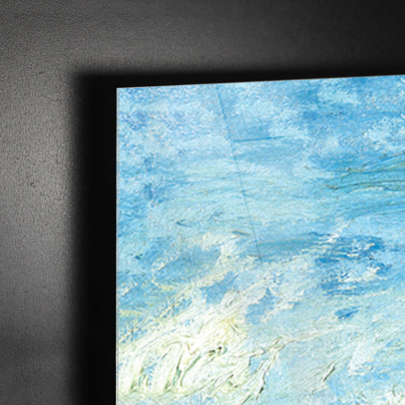 Farm in the Grain by Vincent Van Gogh - Unframed Painting on Glass, 65cm H x 95cm W